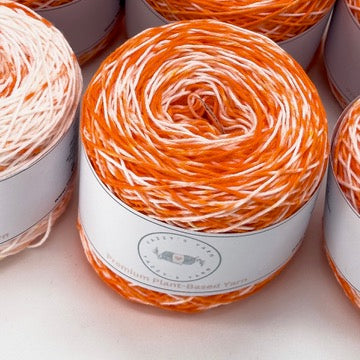 Orange Speckled Cotton Yarn Cakes