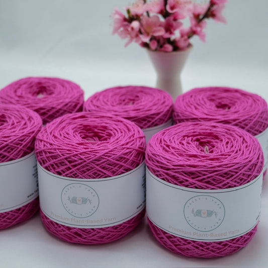 Raspberry Cotton Yarn Cakes