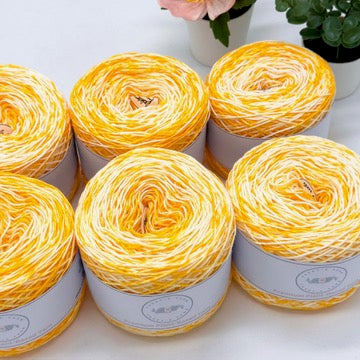 Mango Speckled Cotton Yarn Cakes