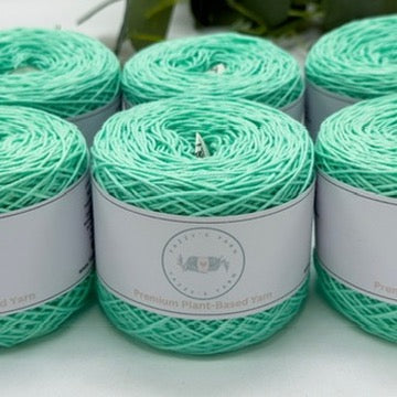 Spearmint Green Cotton Yarn Cakes