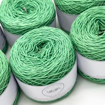 Grass Green Cotton Yarn Cakes