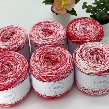 Red Speckled Cotton Yarn Cake