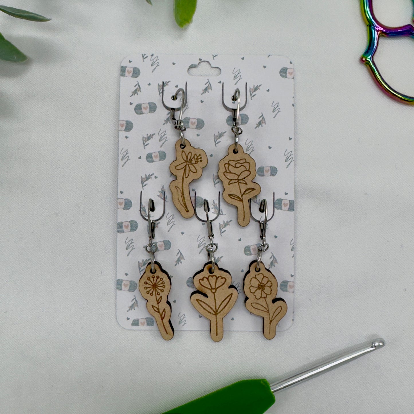 Wild Flowers Stitch Markers