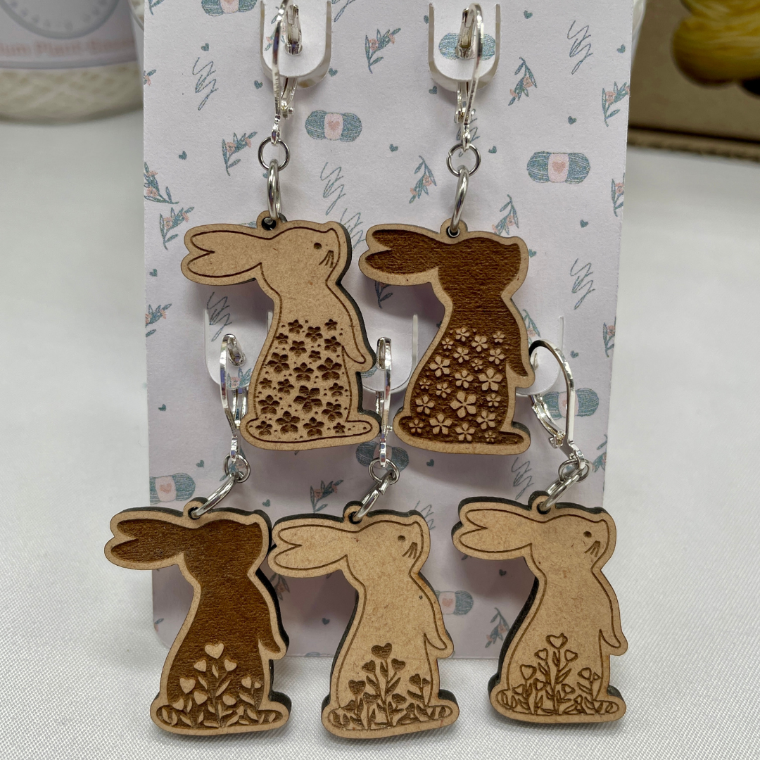 Floral Bunny Stitch Markers