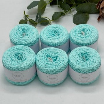 Aqua Cotton Yarn Cakes