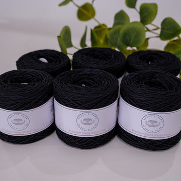 Black | Hand Dyed Cotton Yarn