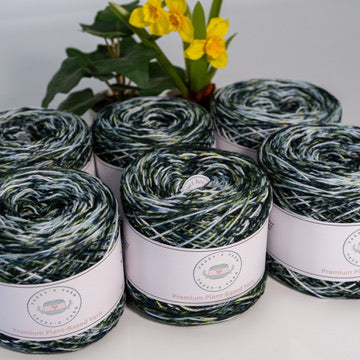 Dark Green Speckled Cotton Yarn Cakes