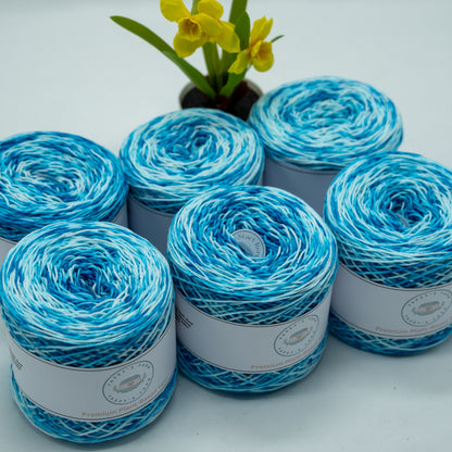 Sky Blue Speckle Cotton Yarn Cake