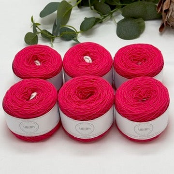 Magenta Cotton Yarn Cakes