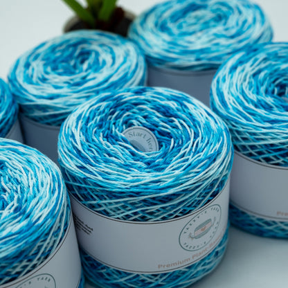 Sky Blue Speckle Cotton Yarn Cake
