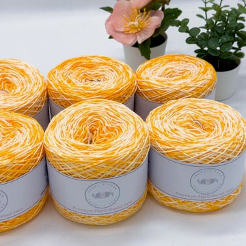 Mango Speckled Cotton Yarn Cakes