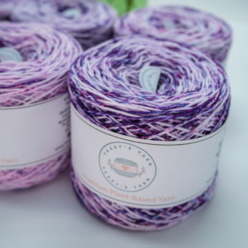 Violet Speckle Cotton Yarn Cake