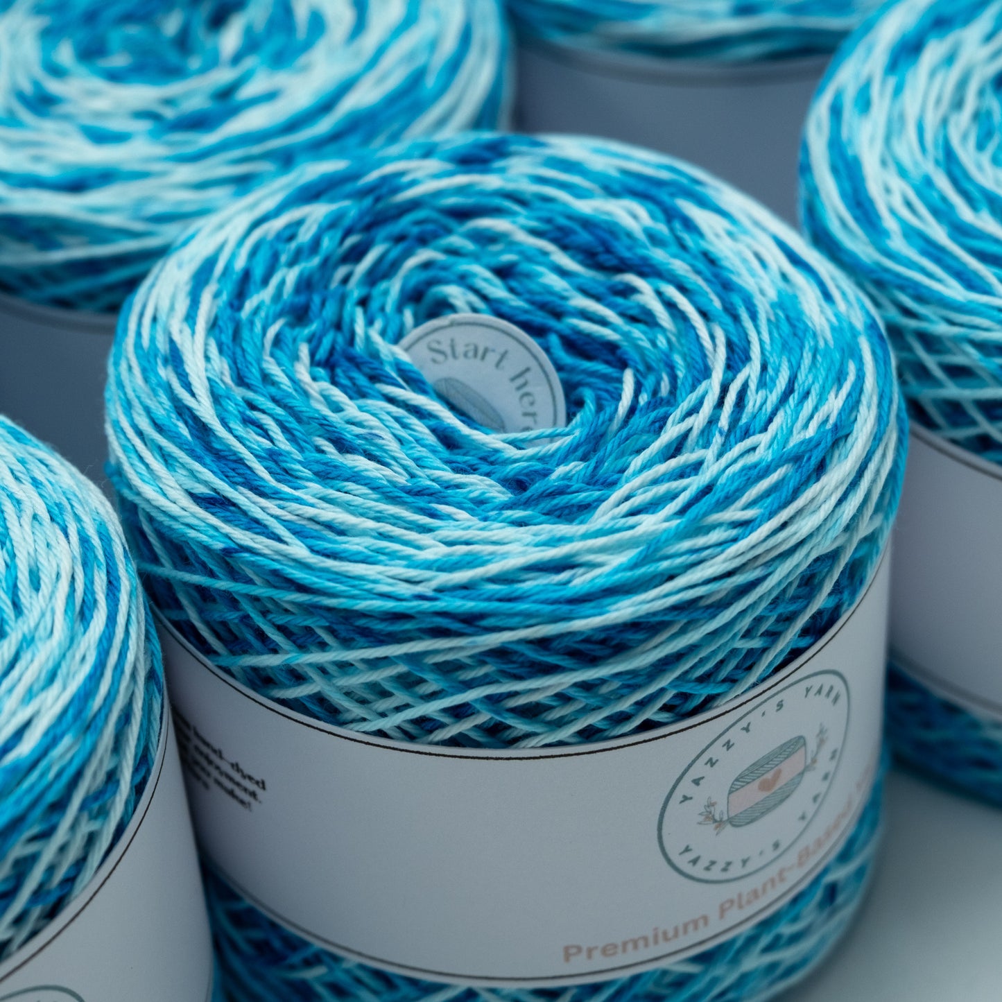 Sky Blue Speckle Cotton Yarn Cake