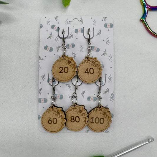 Floral wreath Stitch Markers