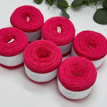 Magenta Cotton Yarn Cakes
