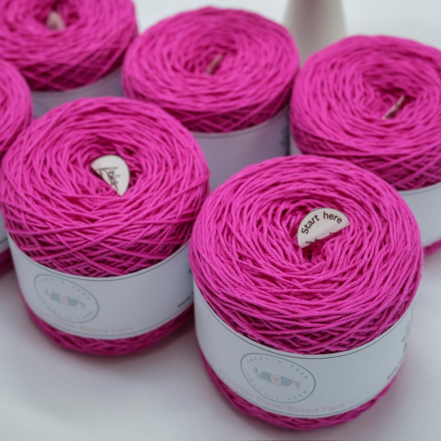 Raspberry Cotton Yarn Cakes