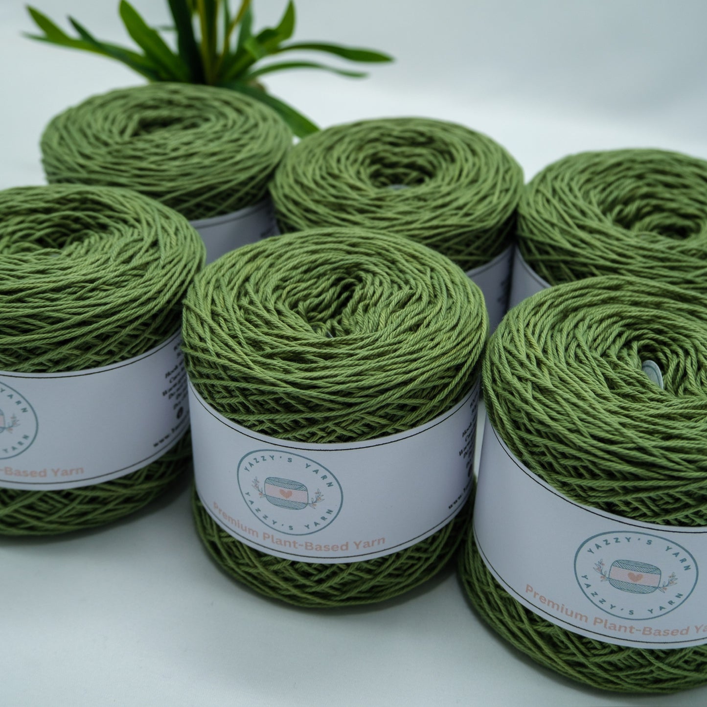 Olive Green Cotton Yarn Cakes