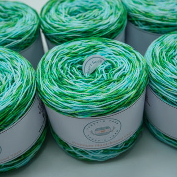 Grass Green Speckled Cotton Yarn Cakes