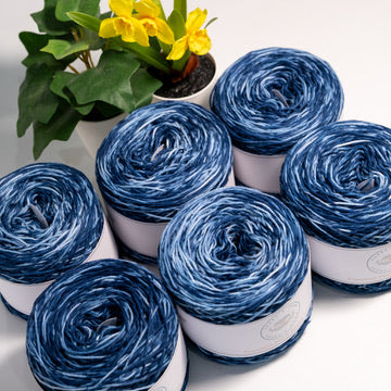 Navy Speckled Cotton Yarn Cakes