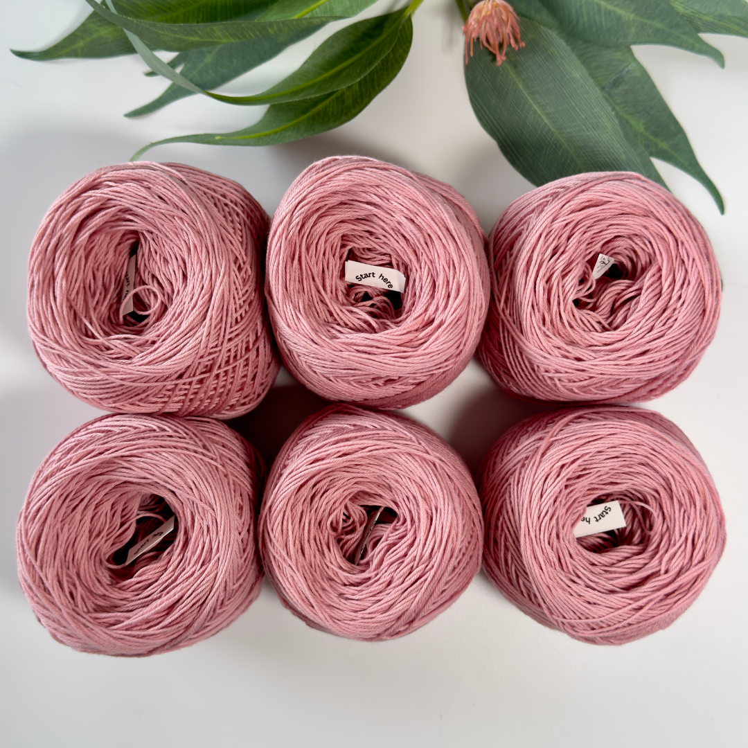 Dusty Pink Cotton Yarn Cakes