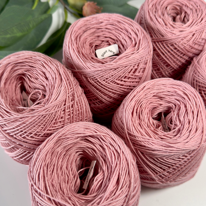 Dusty Pink Cotton Yarn Cakes