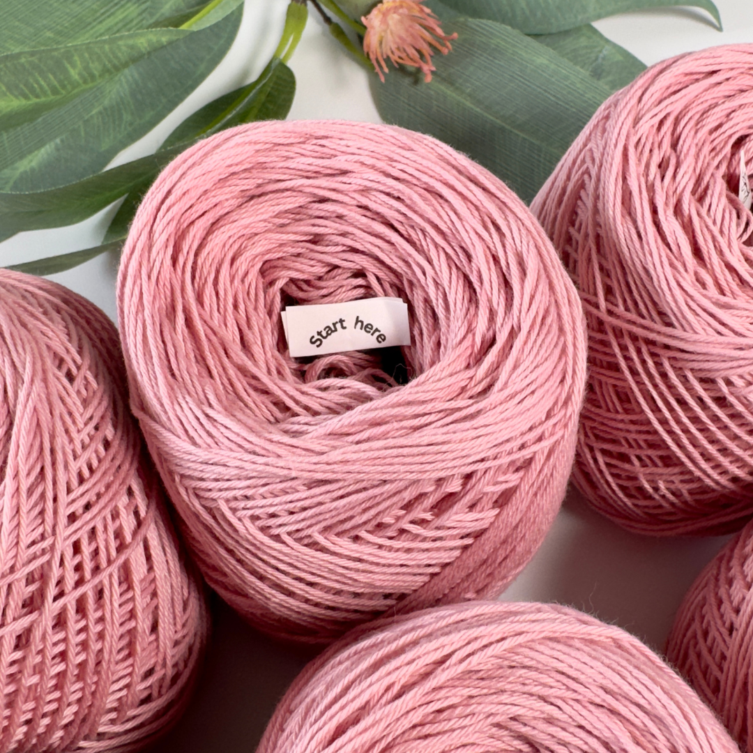 Dusty Pink Cotton Yarn Cakes