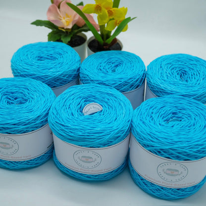Cyan Cotton Yarn Cakes