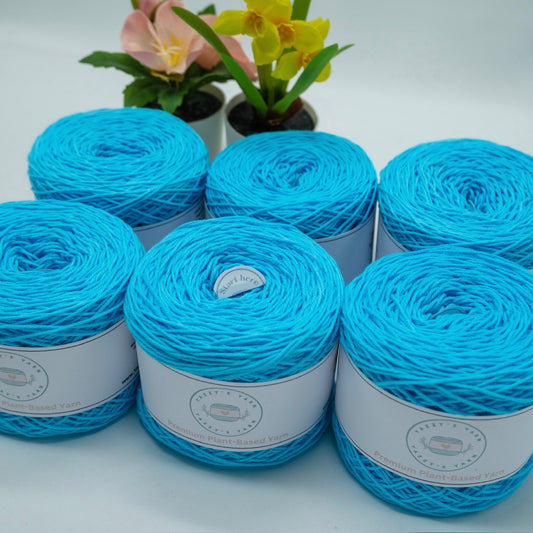 Cyan Cotton Yarn Cakes