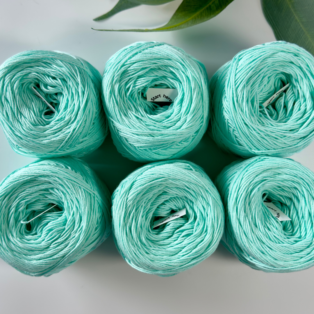 Aqua Cotton Yarn Cakes