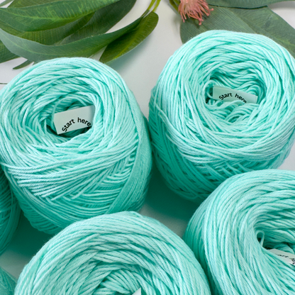 Aqua Cotton Yarn Cakes