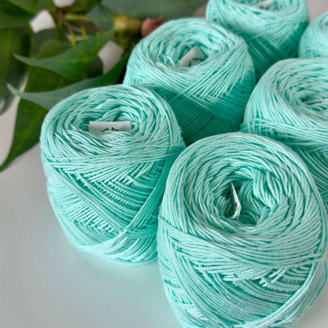 Aqua Cotton Yarn Cakes