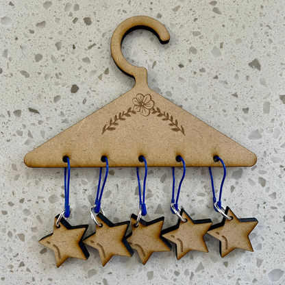 Natural Wood Star Stitch Markers