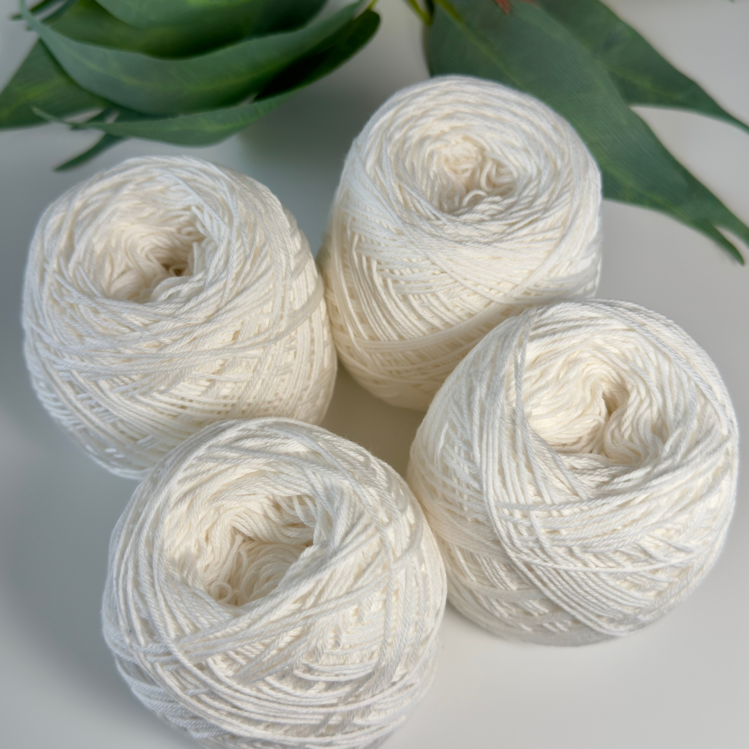 White Cotton Yarn Cakes