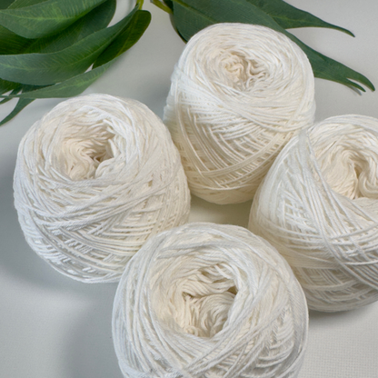 White Cotton Yarn Cakes